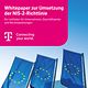 Cover of the white paper, featuring three European flags in front of a building