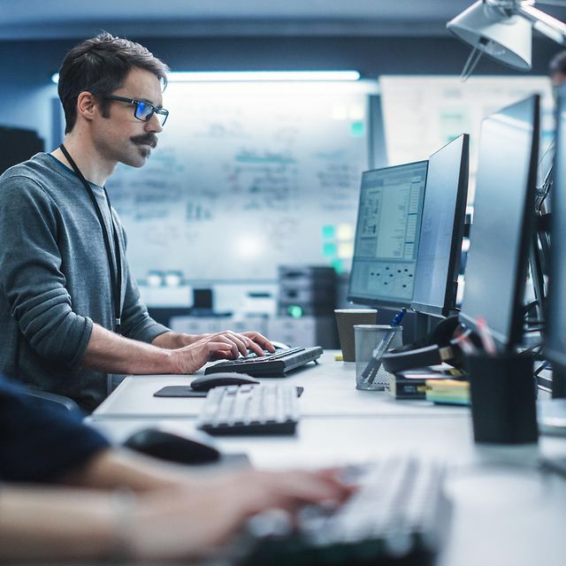 Man working on a computer