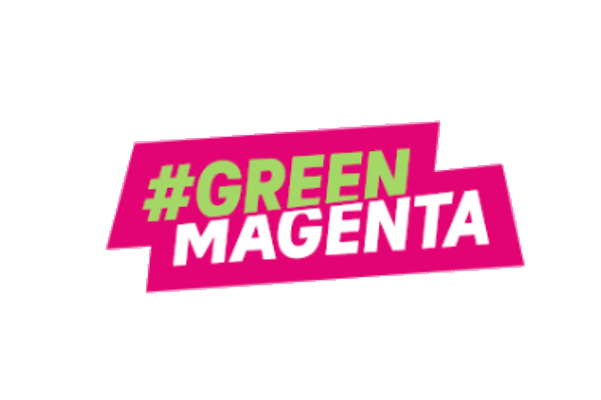 Logo with lettering #GreenMagenta