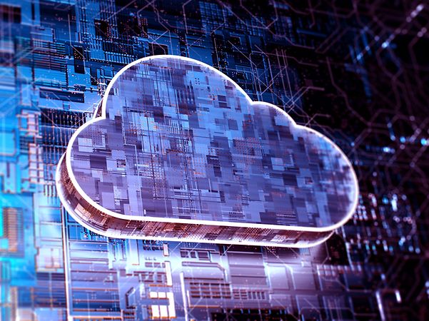 Image of a cloud on a blue background, for DevOps-as-a-Service