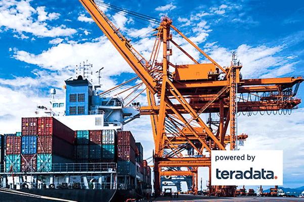 Business Analytics shows a container port during container loading.