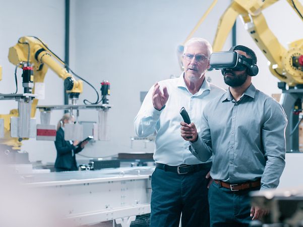 Success story: Two men test VR application in industrial production