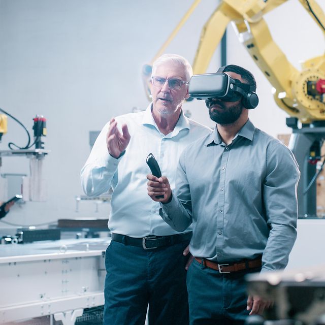 Success story: Two men test VR application in industrial production