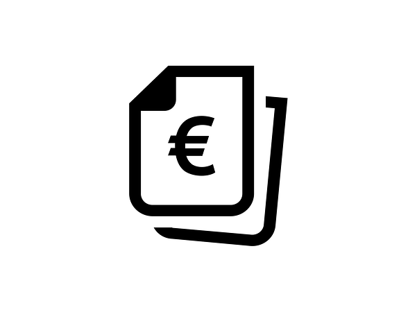 Two sheets with a € sign