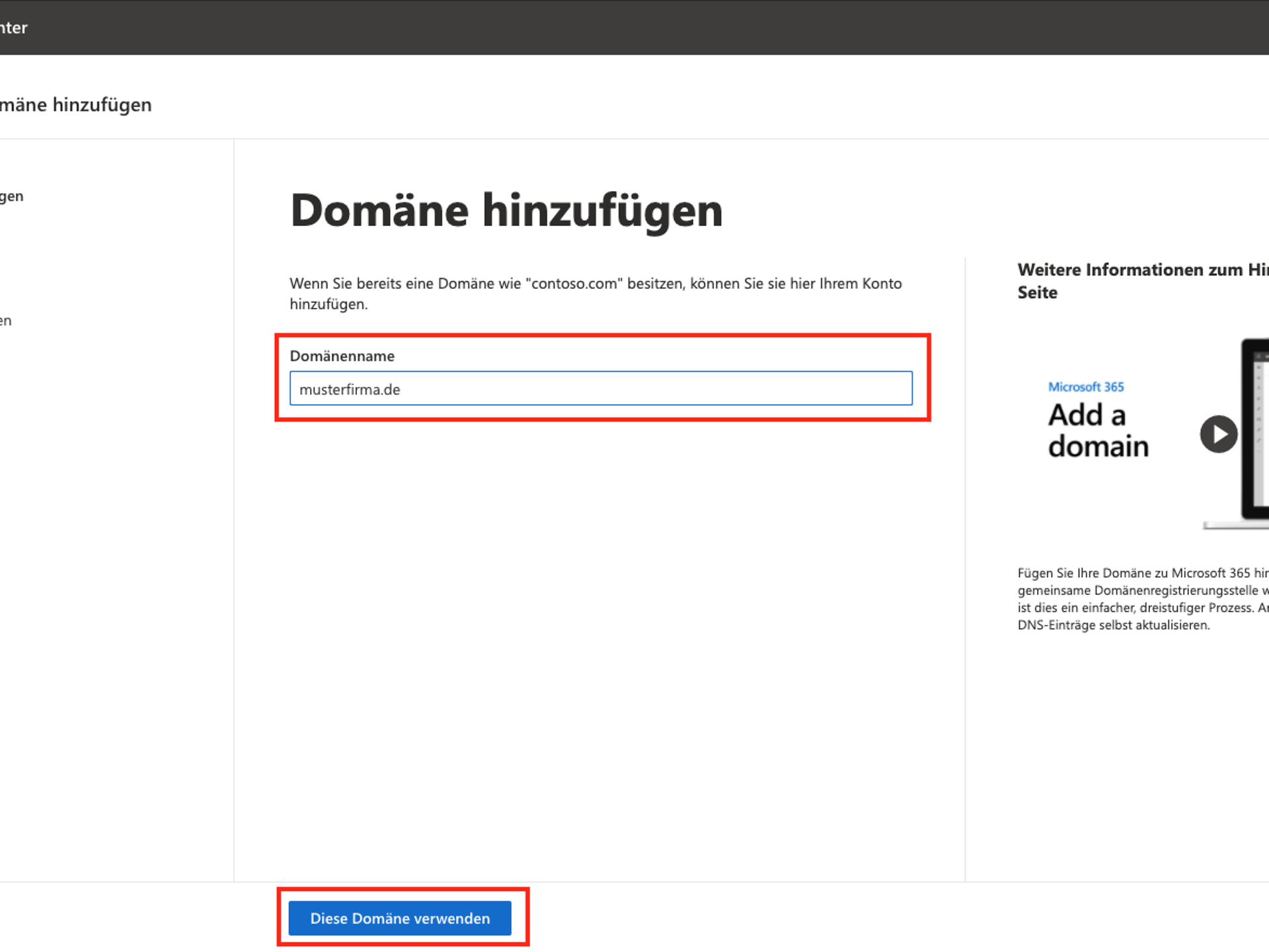 Add domain