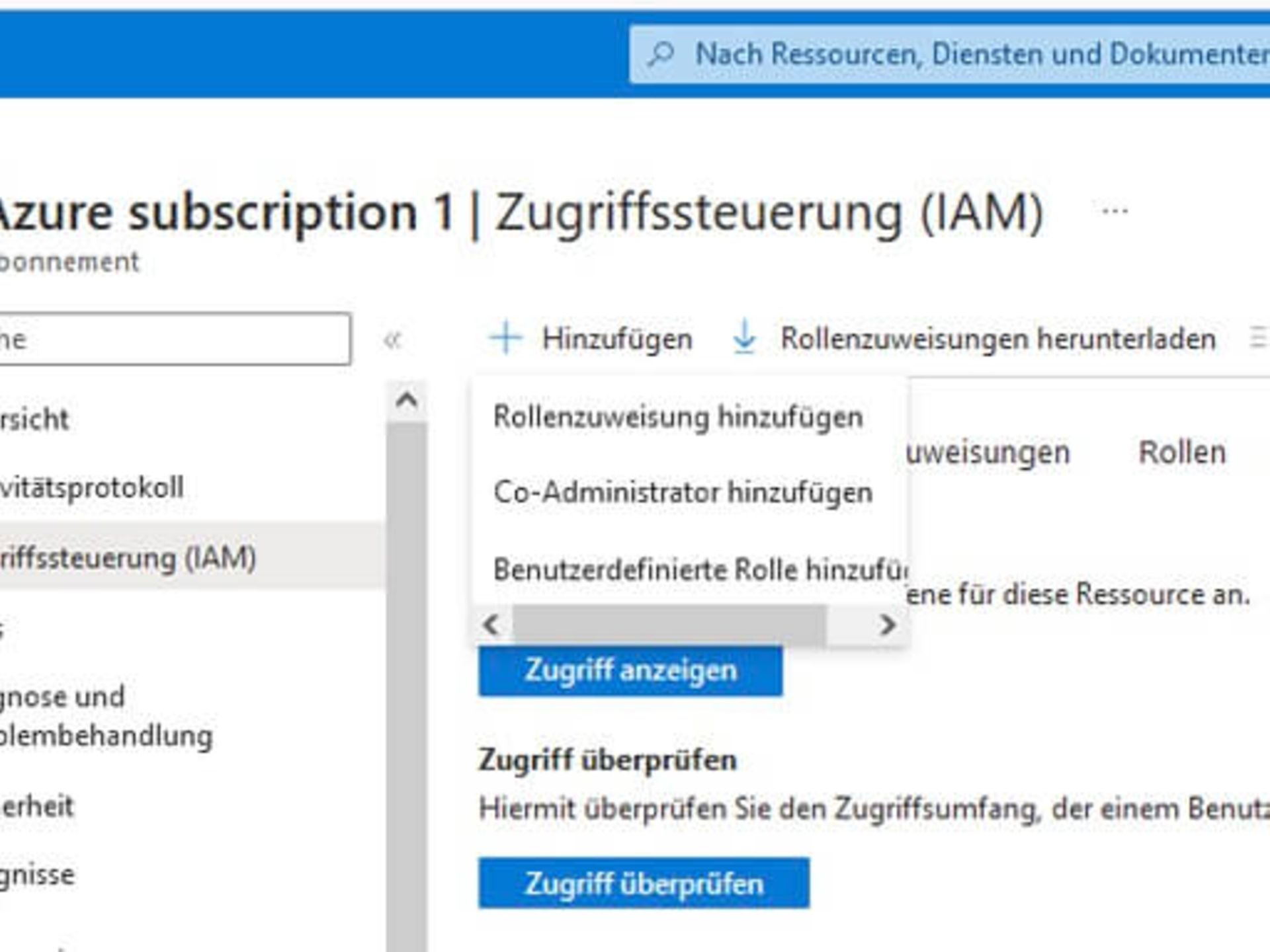 View Azure Access Control