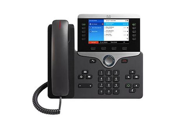 Cisco-8851 vor weißem Hintergrund