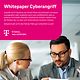Cover des Whitepapers, mit 2 Personen an einem Tisch mit Laptop, die ein Dokument analysieren