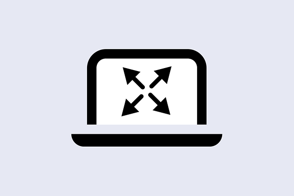 Laptop mit Richtungspfeilen
