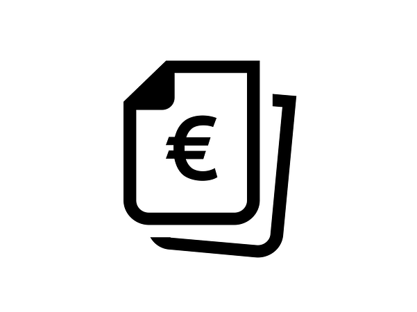 Zwei Blätter mit einem Euro Zeichen