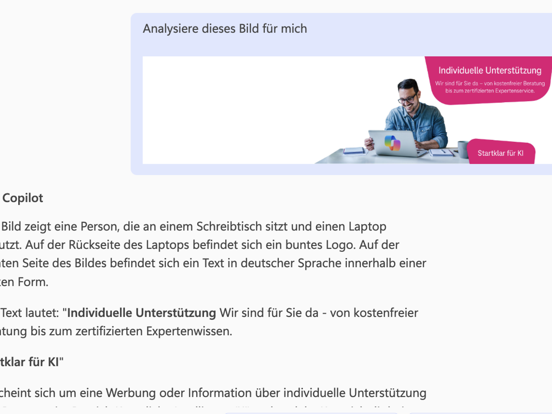 Bildanalyse mit Copilot Chat