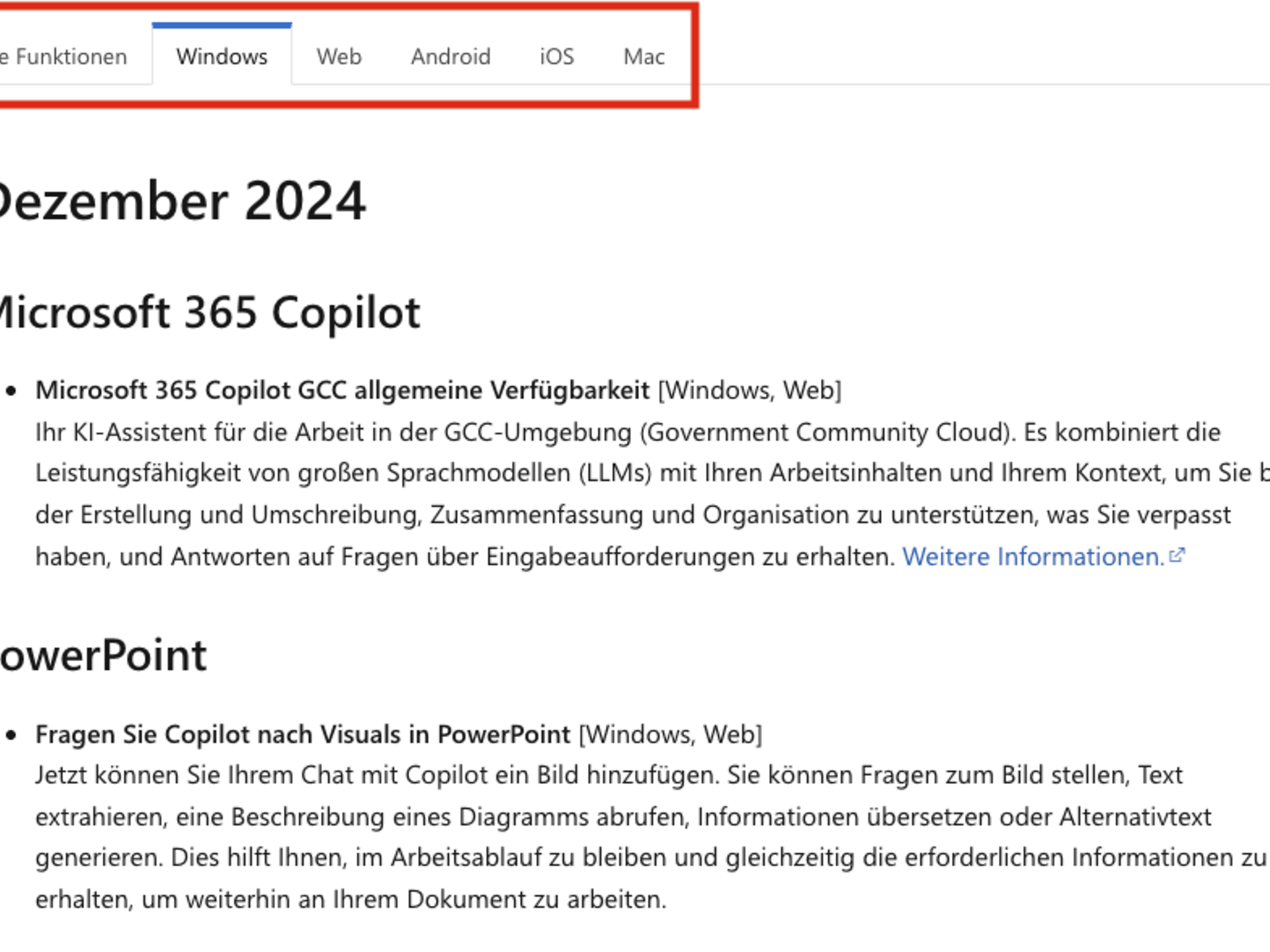 Microsoft Learn veröffentlicht nun Release Notes nach Betriebssystem