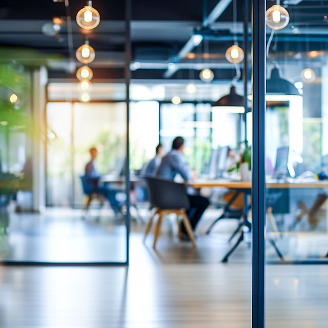 Blick in ein grün bepflanztes Büro: die Mitarbeiter nutzen Office 365 Enterprise Editionen