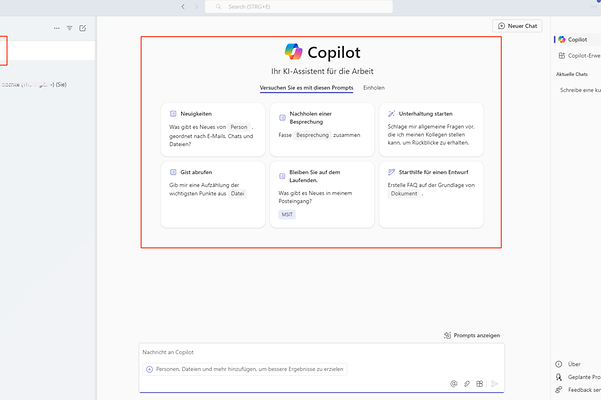 Greifen Sie auf Copilot in Microsoft Teams zu