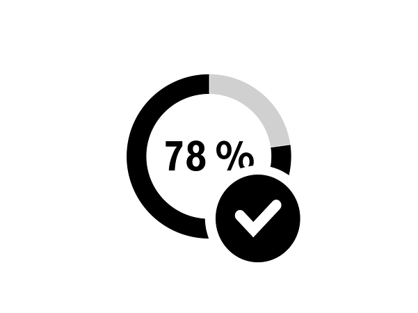 Ein Kreis mit einer Prozentzahl die anzeigt, dass 78% Datenvolumen noch verfügbar sind