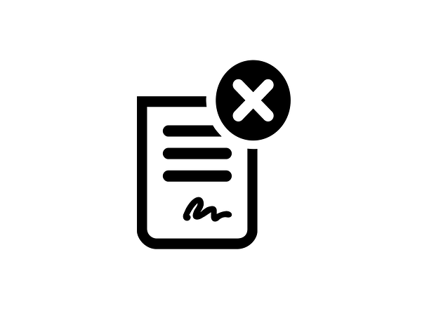 Ein Blatt-Papier mit einer Unterschrift und einem Kreuz rechts oben