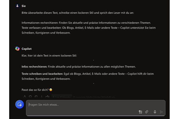 Überarbeiten Sie Texte mit Microsoft Copilot
