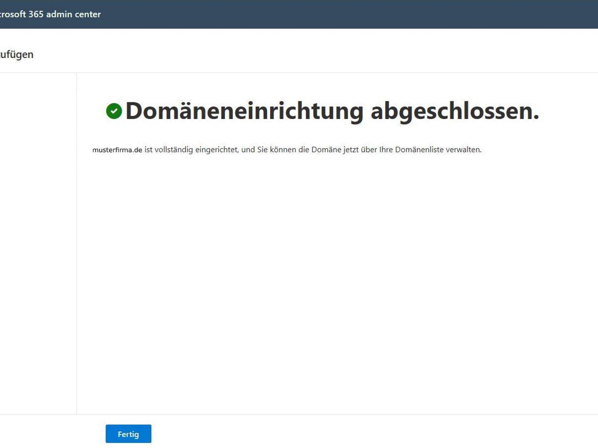 Abschluss Domäneneinrichtung