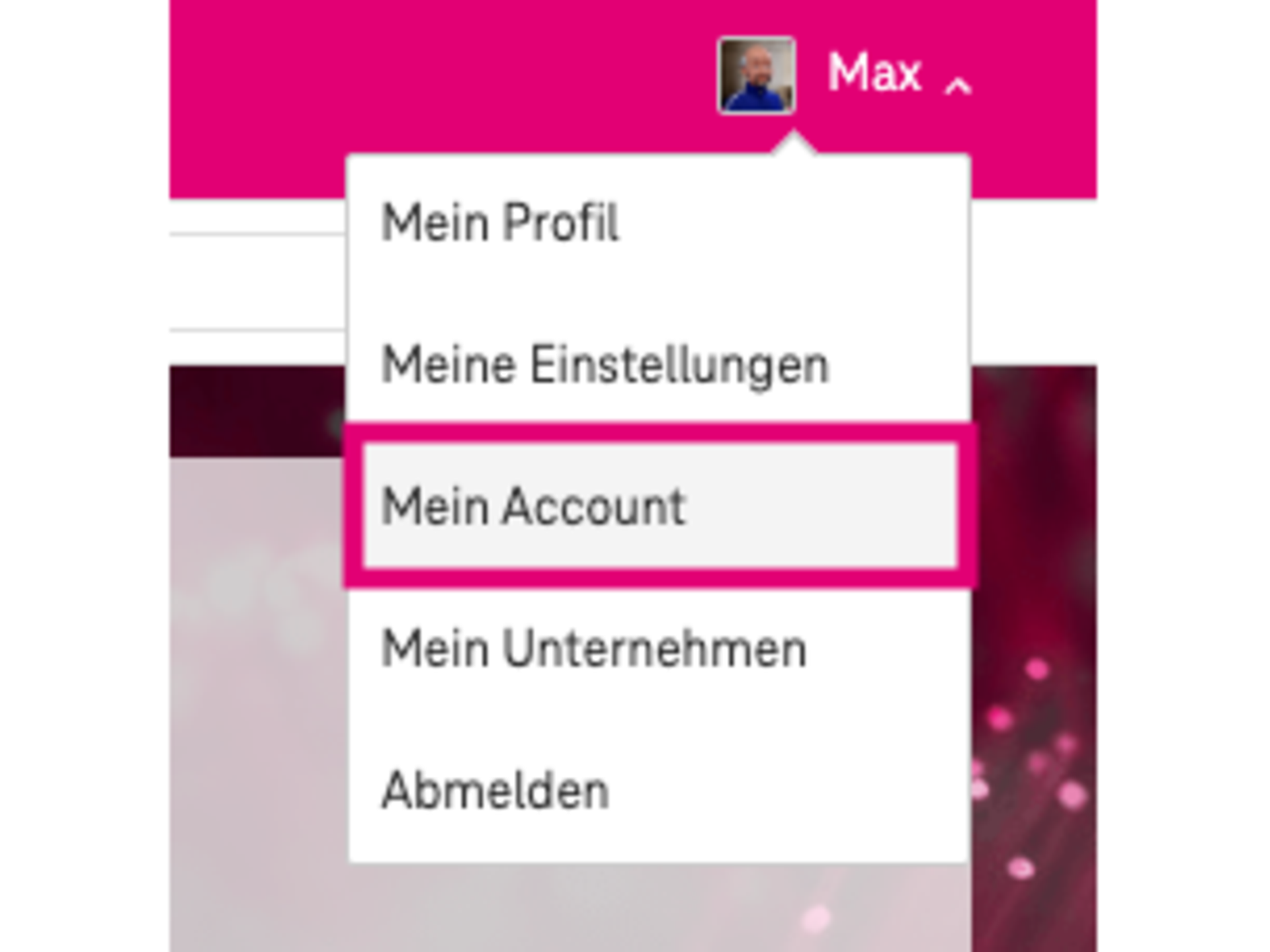 Telekom Cloud Marketplace-Mein-Account