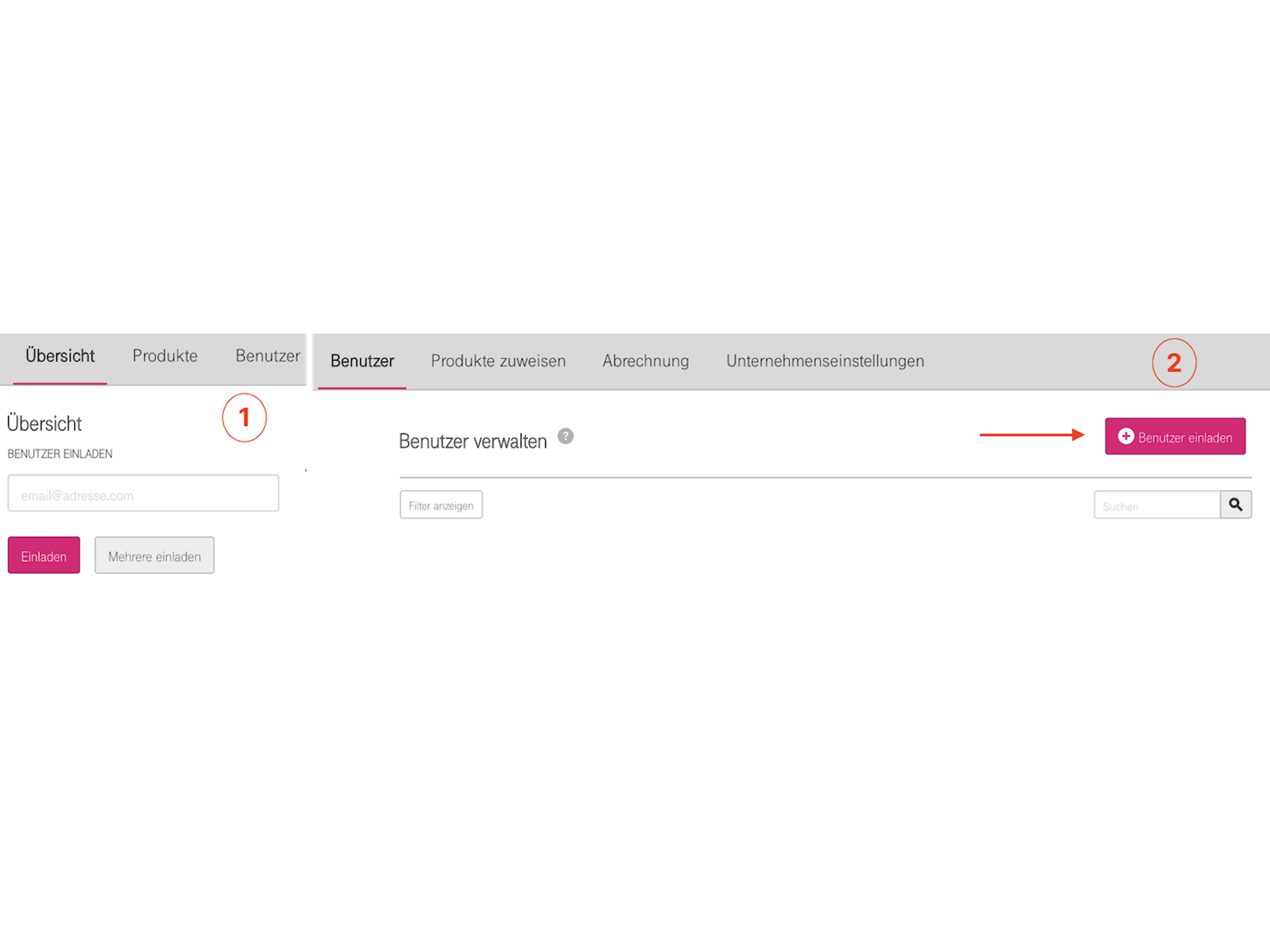 Telekom Cloud Marketplace-Benutzer-verwalten