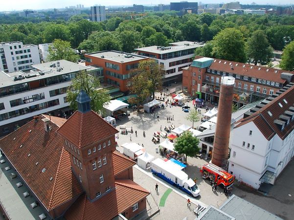 Luftansicht des Alsterdorfer Marktes