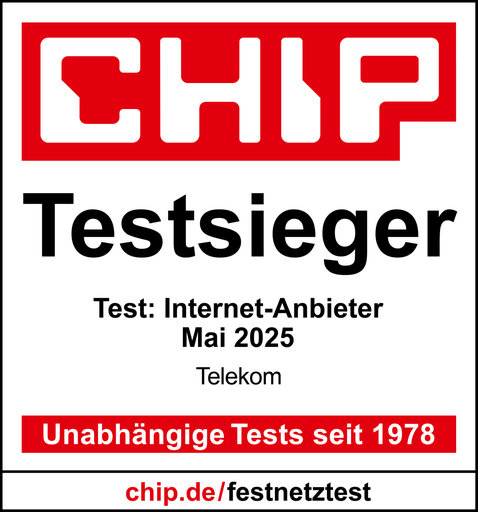 Seal Chip Test Winner Internet Provider 2025 Telekom