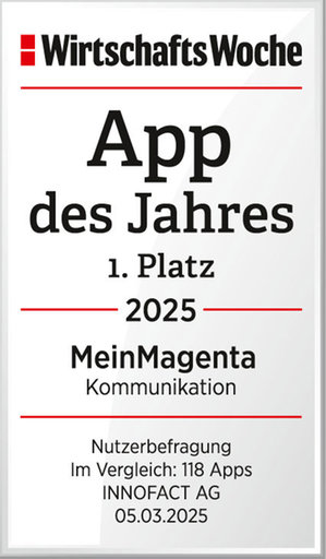 Seal WiWo App of the Year 1st place 2025 MyMagenta