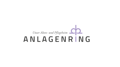Logo schwarzer Schriftzug mit violett Unser Alten- und Pflegeheim Anlagenring