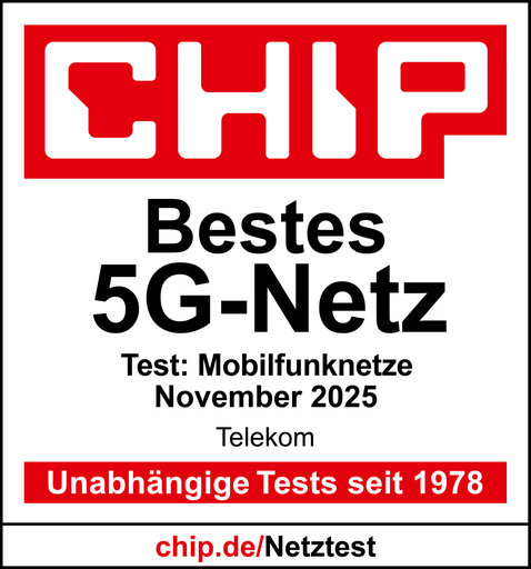 Telekom bei Chip Mobilfunknetz-Test mit bestem 5G-Netz ausgezeichnet